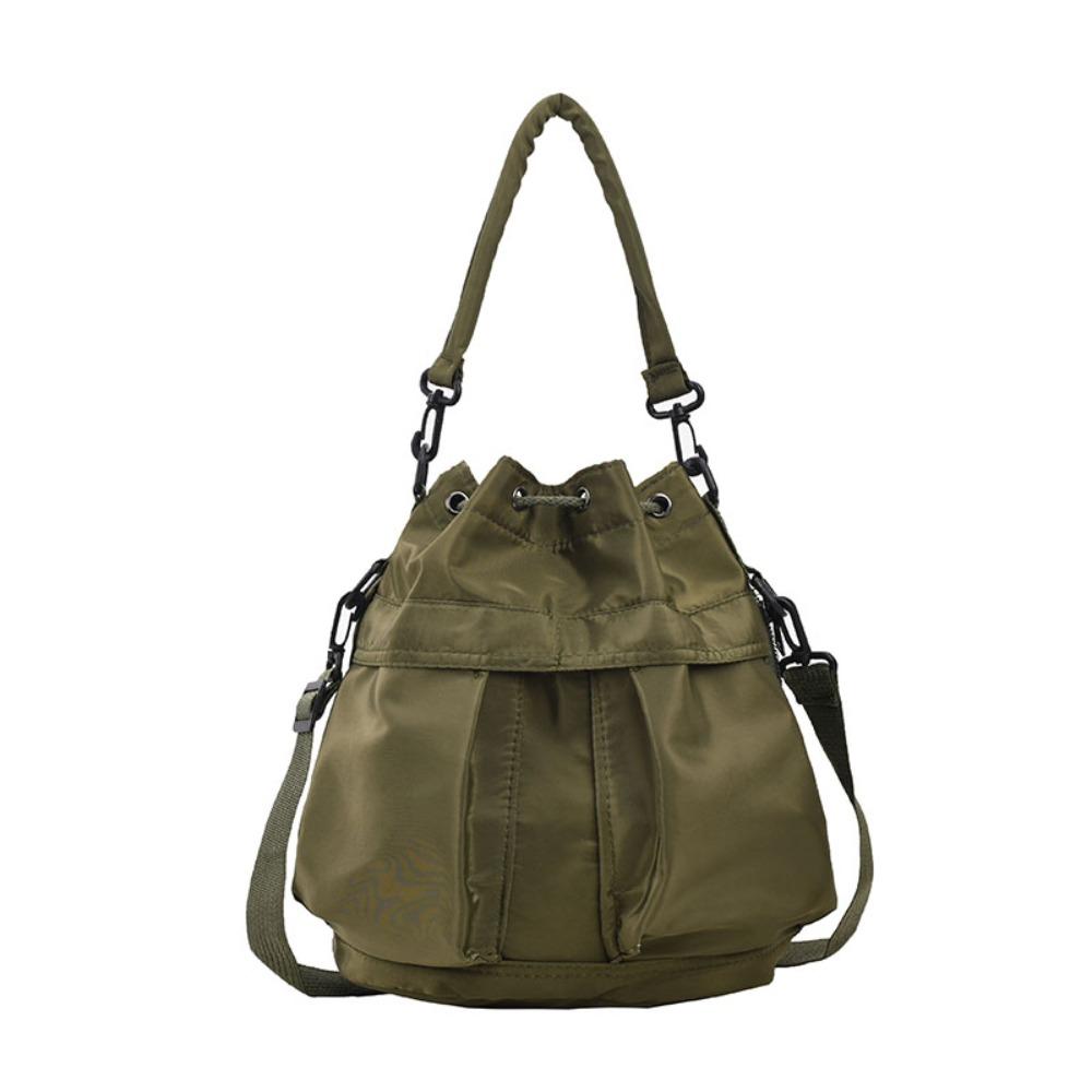 Casual Women Drawstring Bag Portable Solid Color Shoulder Bag Phone Crossbody Purse  Daily Use