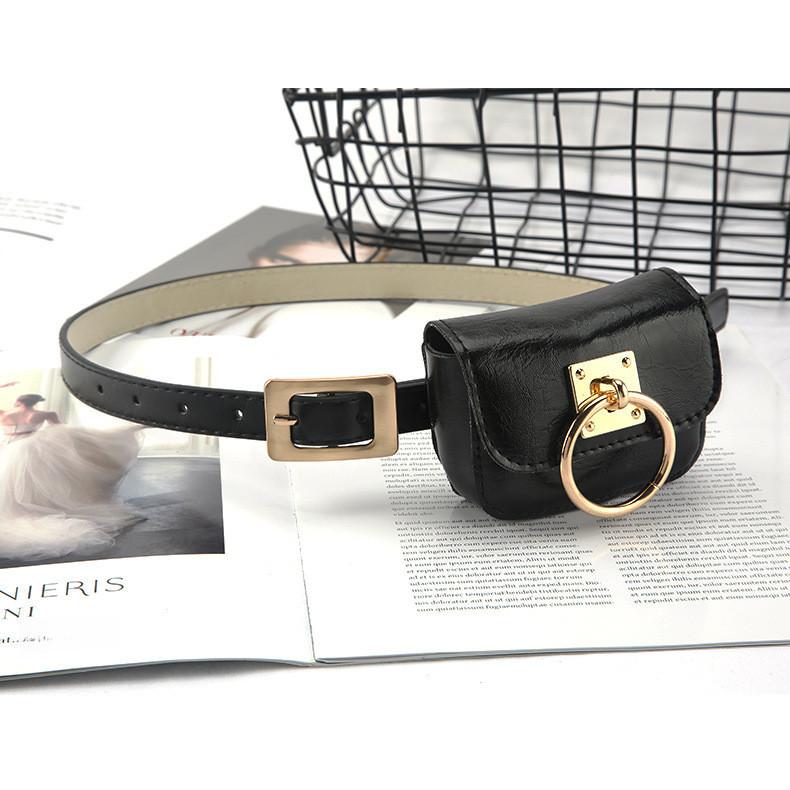 Belt Buckle Square With Square Bag Dualuse Casual Versatile Imitation Leather