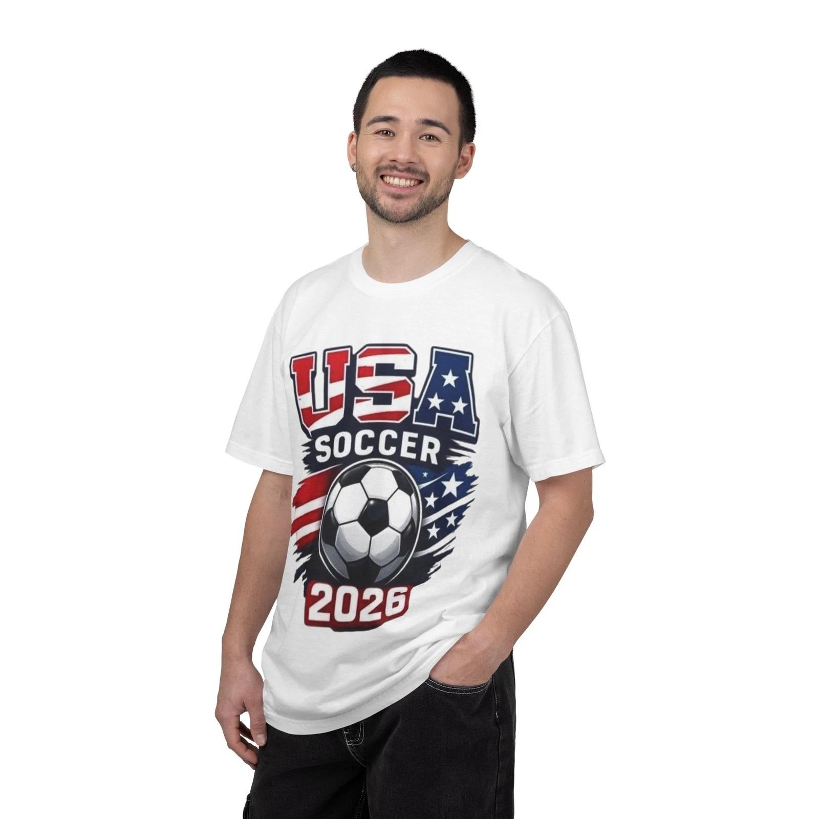 World Cup USA Soccer 2026 T-Shirt | American Flag Soccer Ball 4XL