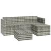 VidaXL Salon de jardin 3 pcs avec coussins Gris Résine tressée 362331