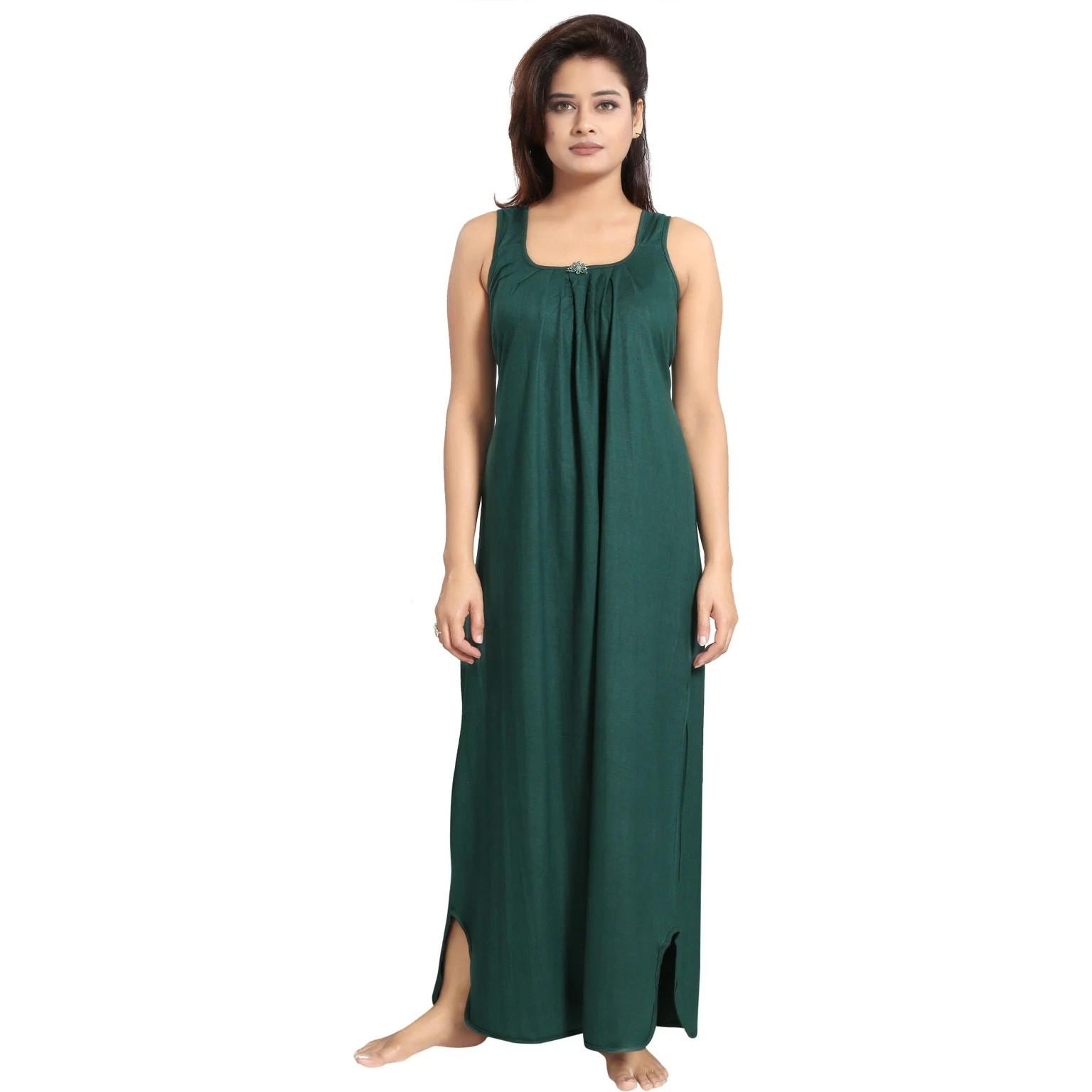 

Women Sleeveless Sleepwear Cotton Nighty Summer Nightwear Maxi Gown Night Dress Free
