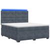 Box Spring Bed with Mattress Dark Gray 140 X 190 Cm Velvet