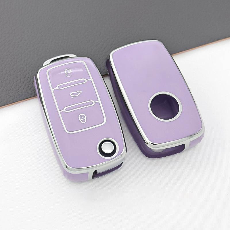 Für VW Golf Polo Bora Beetle Tiguan für SKODA Fabia Superb für SEAT Leon Toledo Altea Ibiza TPU-Fernschlüsselgehäuseabdeckung