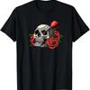 Darts Player - Skull Red Roses Dart Arrow T-Shirt