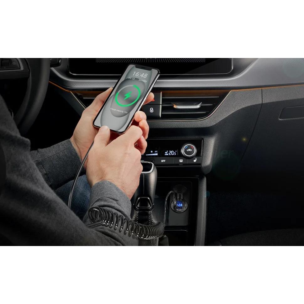 12V USB C Charger Outlet Aluminum Car Charger Socket Dual PD and Dual QC3.0 Car USB Port for Boat Marine Truck RV Motorcycle