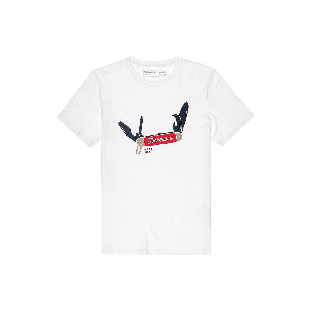 Timberland Letter Pattern Printed Breathable Dry Round Neck Short Sleeve T-Shirt Men Tops White A22JJ-100