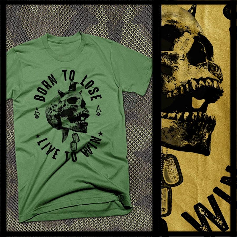 Combat Veteran Military Assault Quote T-Shirt Infantry Skull Knife Bullet holes S
