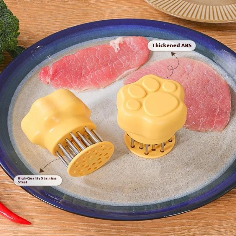 Stainless Steel Cat'S Paw Shape Meat Tenderizer Tender Meat Needle Meat Tenderizer Tool With Needle Meat Hammer Cooking Tool