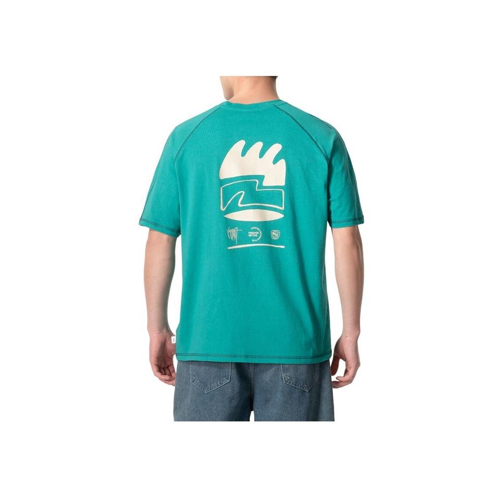 Puma Breathable Crew Neck Pullover Sports Short Sleeve Raglan T-Shirt Men Tops Blue-Green 626098-88