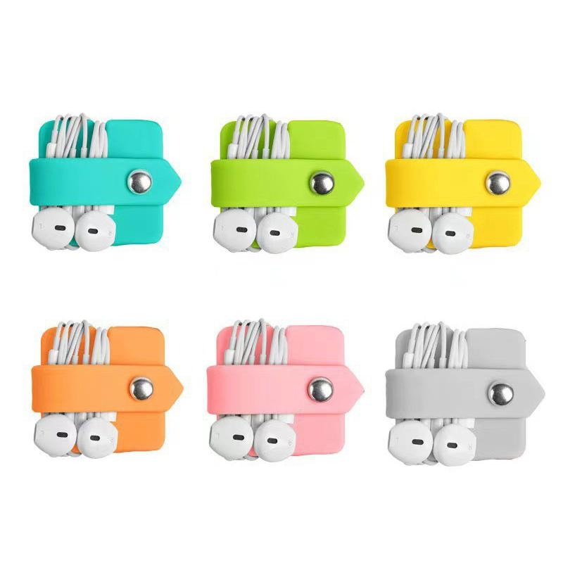 1PC Storage Lightweight Winding Device Business Trips Button Occupying Minimal Space Silicone Electronic Accessories