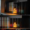Ghost Bookshelf Lantern Design B - Warm LED Book Light Vintage Halloween Decor for Reading Corners Study Rooms Home Libraries Book Lover Gifts