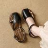 Fashion Fashion Versatile Women Shoes Summer New Round Toe Flat Shoe Comfort Women's Roman Sandals Soft Sole Simple Women's Flat Sandals