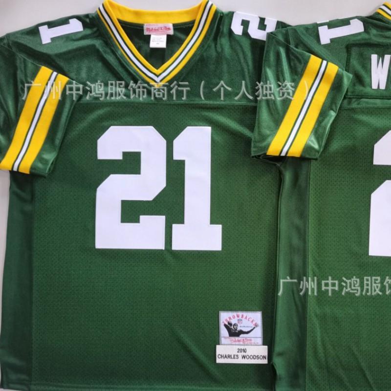 Vintage Green Bay Packers NFL Football Jersey Short Sleeve Retro Style Embroidered Team Apparel