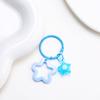 Metal Open Ring Keyrings Colorful Resin Five-Pointed Star Bell Pendant Keychain For Women Girl Car Hanging Trinket Key Holder