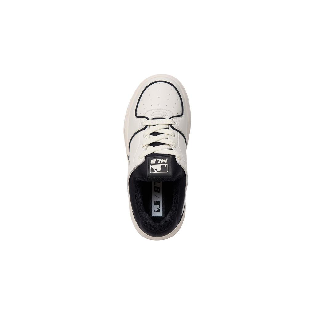 MLB Chunky Liner Synthetic Leather Color Block Lace-Up Versatile Comfortable Low-Top Kids Sneakers Kids sneakers Black White 7ASXJB24N-50WHS