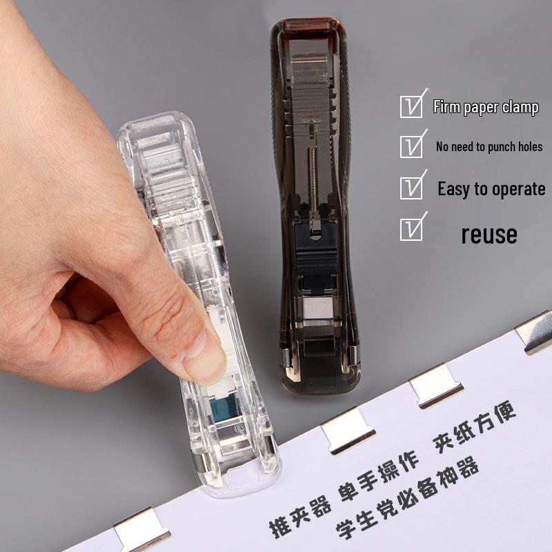 Large Transparent Push Clips for Binding and Organizing Student Stationery