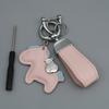Instant Wealth Leather Keychain with Cartoon Pony Pendant for Couples – Trendy Bag and Car Accessory
