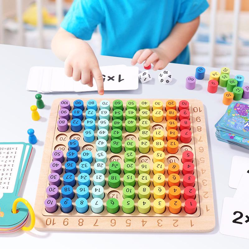 Child's Educational Toy: 3-in-1 Multiplication Board for Learning Numbers 1-100