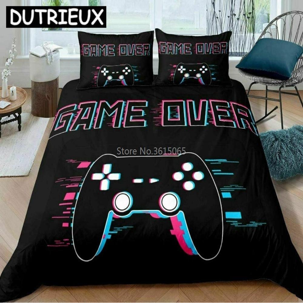 Creative Gamer Gamepad Pattern Bedding Set Bed Linen Cartoon Duvet Cover Set With Pillowcase Twin Full Queen King Bedclothes