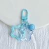 Color Candy Acrylic Pentagram Key Chain Stars Bell Charms Key Ring Earphone Case Purse Wallet Decor Accessories Kid Girls Gifts