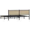Metal Bed Frame without Mattress Sonoma Oak Finish 193 x 203 cm