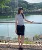 Awi Dot Lace Mini Skirt_Navy