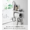 [Yamazaki] Wall-Mount Clothes Dryer & Hair Iron Holder with Tray, White, 10254. Includes Plasterboard Pins & Wood Screws. 25x8.5x13.5cm,