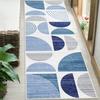 Minimalist Geometric Hallway Rug - Non-Slip Washable Kitchen Runner, Semi-Circle & Stripe Floor Mat for Mid-Century Home Decor