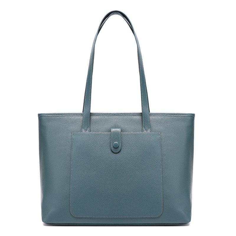 New trendy first-layer cowhide large-capacity large bag women's commuter tote bag versatile single shoulder leather women's bag