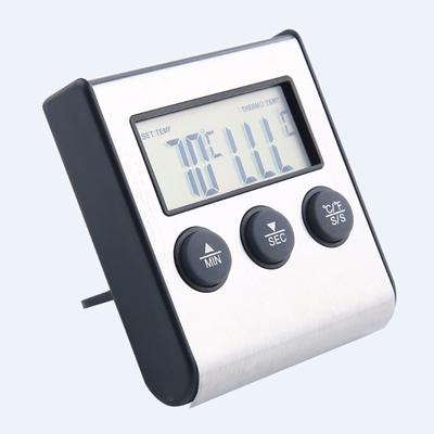 Termometro Digitale per Carne Barbecue Termometro per Cibo Cottura Sonda Bistecca BBQ Indicatore di Temperatura Utensili da Cucina Timer Temperatura Impostabile Manualmente