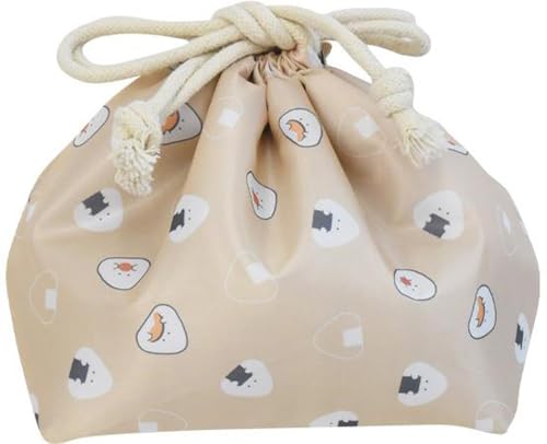 

Ippinsha Ijinsha 48038 Gyutto Onigiri-san Beige Drawstring Lunch Box Cold Insulated Gift