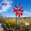 Distressed Windmill Ground Stake Outdoor Rust-Proof Wind Spinner Ornament Fan Blades Metal Garden Decoration for Yard Lawn Patio Weather-resistant