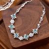 Natural hazardous material: Blue water jade jewelry S925 pure silver non fading bracelet, women's new Chinese style fashion jewelry gift