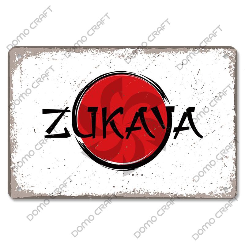 Retro Japanese Cartoon Comics Poster Metal Plate Takoyaki Noodles Fish Metal Sign Dining Room Club Wall Decor