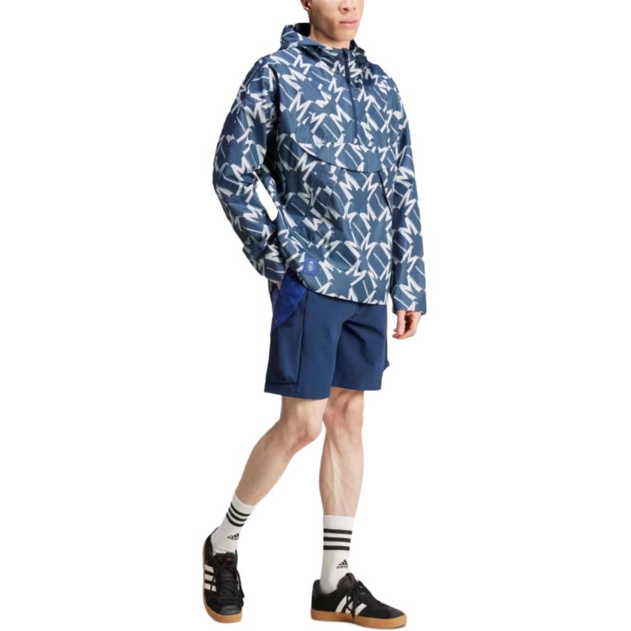 Adidas Manchester United Seasonal Half-Zip Windbreaker Men Outerwear Blue IT4194