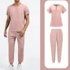 Zweiteiliges Set Peeling-Uniformen für Damen Kurzarm-Oberteil mit Reißverschluss und Hose mit elastischem Bund und Taschen