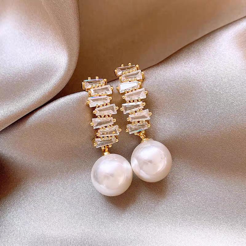 2026 Trending French Fashion Pearl Stud Earrings: Unique Zirconia Luxury for Women