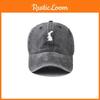 Cotton Rabbit Embroidery Baseball Cap Adjustable Strap Vintage Street Style