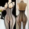Women Sexy Lingerie Bodystocking Open Crotch Sexy Fishnet Cover Up For Music Festival Hollow Out Bodycon Dress See Through