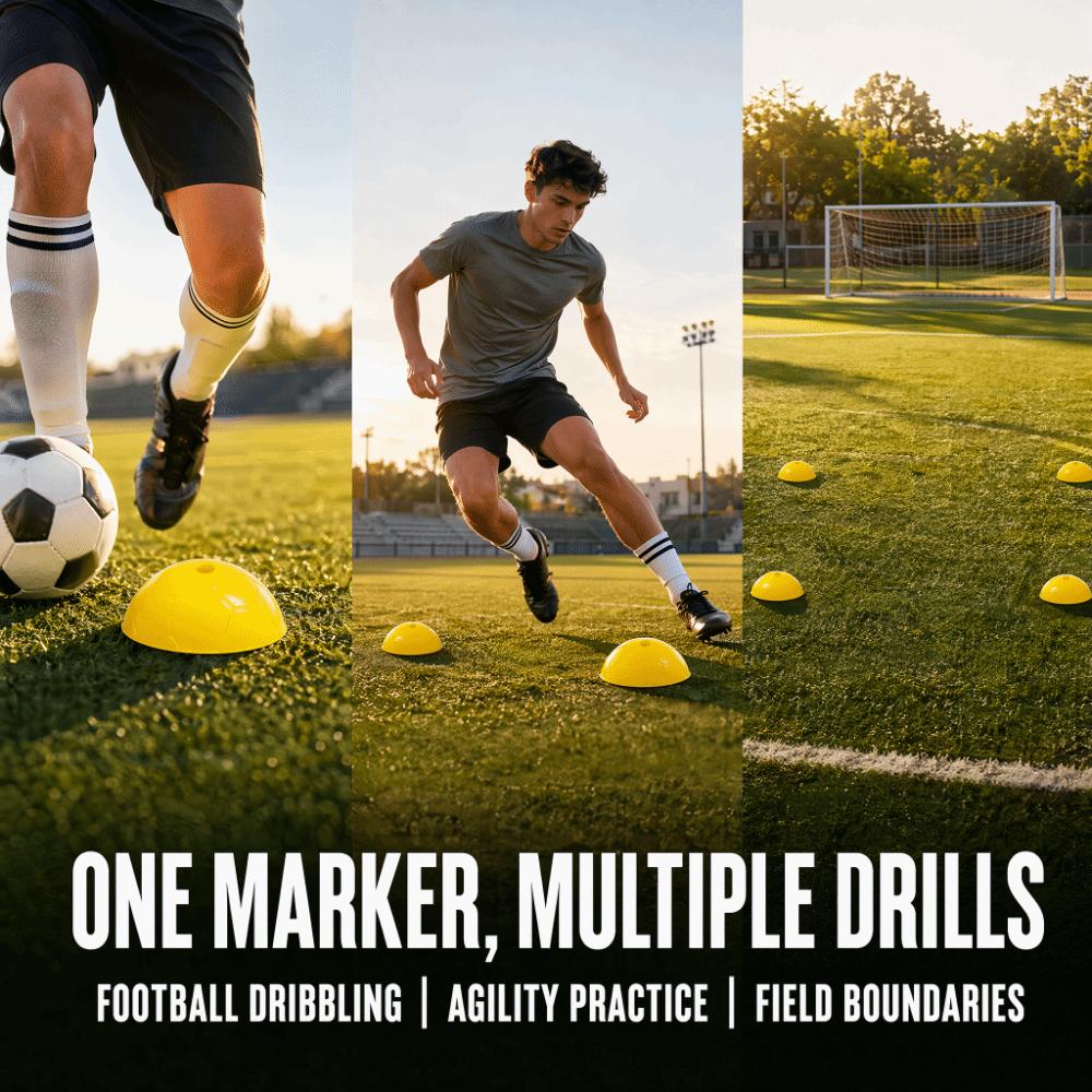 5PCS PE Soccer Marker Set Top Hole Sports Marker Discs Portable Agility Marker Set Outdoor Exercise