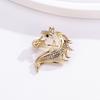 Stylish Equestrian Rhinestones Brooch Pin For Jackets Scarves Outfits Zinc Alloy Crafted Shining Decorative Jewelry Gift