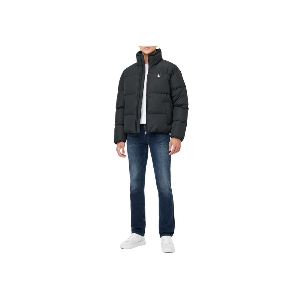 Calvin Klein Logo Stand Collar Long Sleeve Down Jacket Men Outerwear Black J400477-BEH