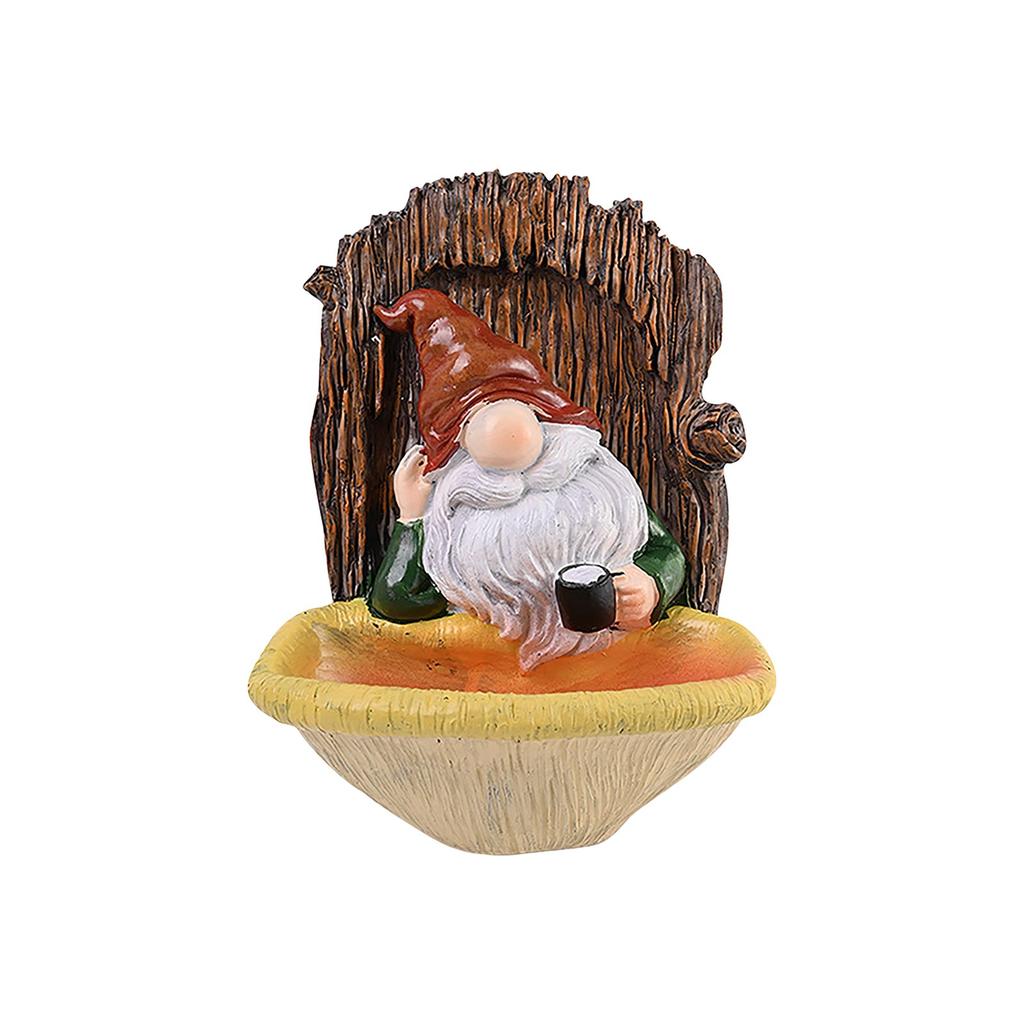 Goblin Dwarf Resin Bird Feeder White Beard Old Man Courtyard Decoration Ornaments Home Garden Decoration Bird Feeder