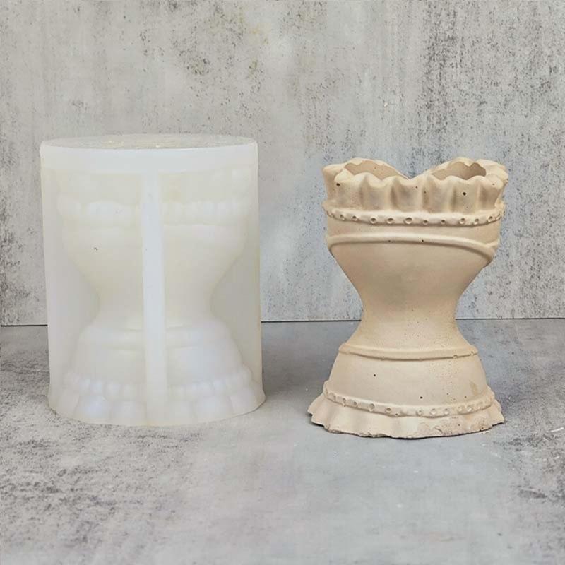 3D Wedding Dress Silicone Mold  Flowerpot Vase Resin Molds Exploy Casting Mould Concrete Gypsum Ornaments Home Decor