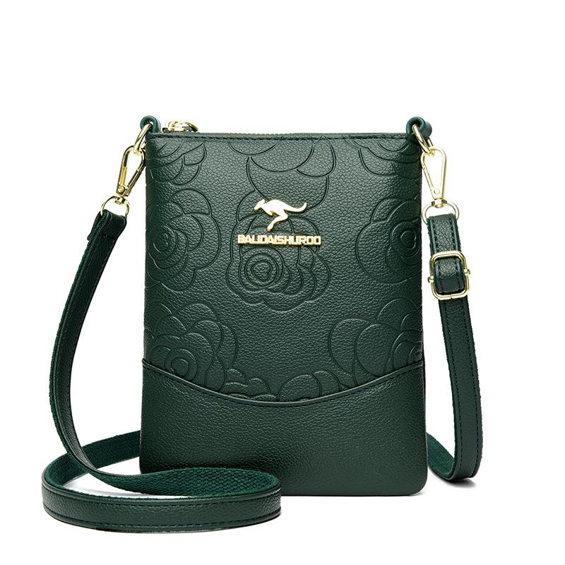 Multi-layer Large-capacity Single-shoulder Bag Rose Embossed Fashionable and Simple Crossbody Bag