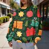 Women's Trendy Christmas Print Crewneck Sweatshirt Lightweight Casual Pullover Top