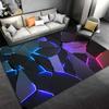 Modern Geometric Carpet with LED Light Pattern, Black 3D Style Design Suitable for use as an anti-slip for living room bedroom sofas