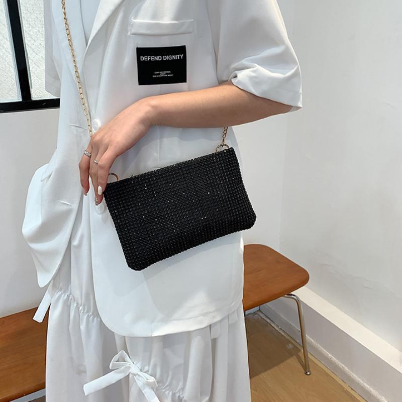 Ny Dameveske Vann Diamant Glitrende Liten Firkantet Veske Temperament Håndholdt Veske Trend En Skulder Crossbody Veske