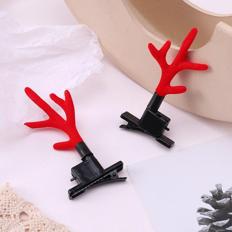 2pcs/Pair Christmas Glowing LED Antlers Hairpin Elk Red Headband Antlers Children Hair Accessories Headbands for Women Xmas Gift