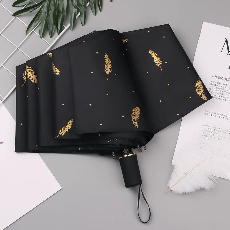 All-Weather Umbrella Female Dual-Use Cute Folding Floral Print Fresh Student Small Sun Protection UV Protection Sun Umbrella